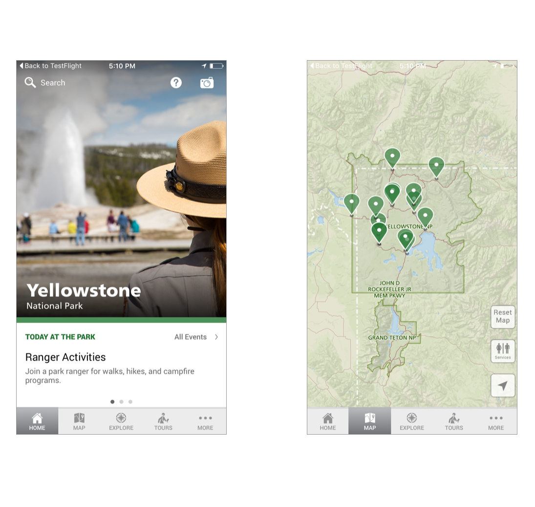 Yellowstone National Park Places Mobile app